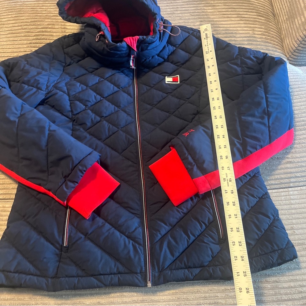 Tommy Hilfiger Women's Large Jacket Black Puffer Packable Lightweight VTG - Picture 3 of 11